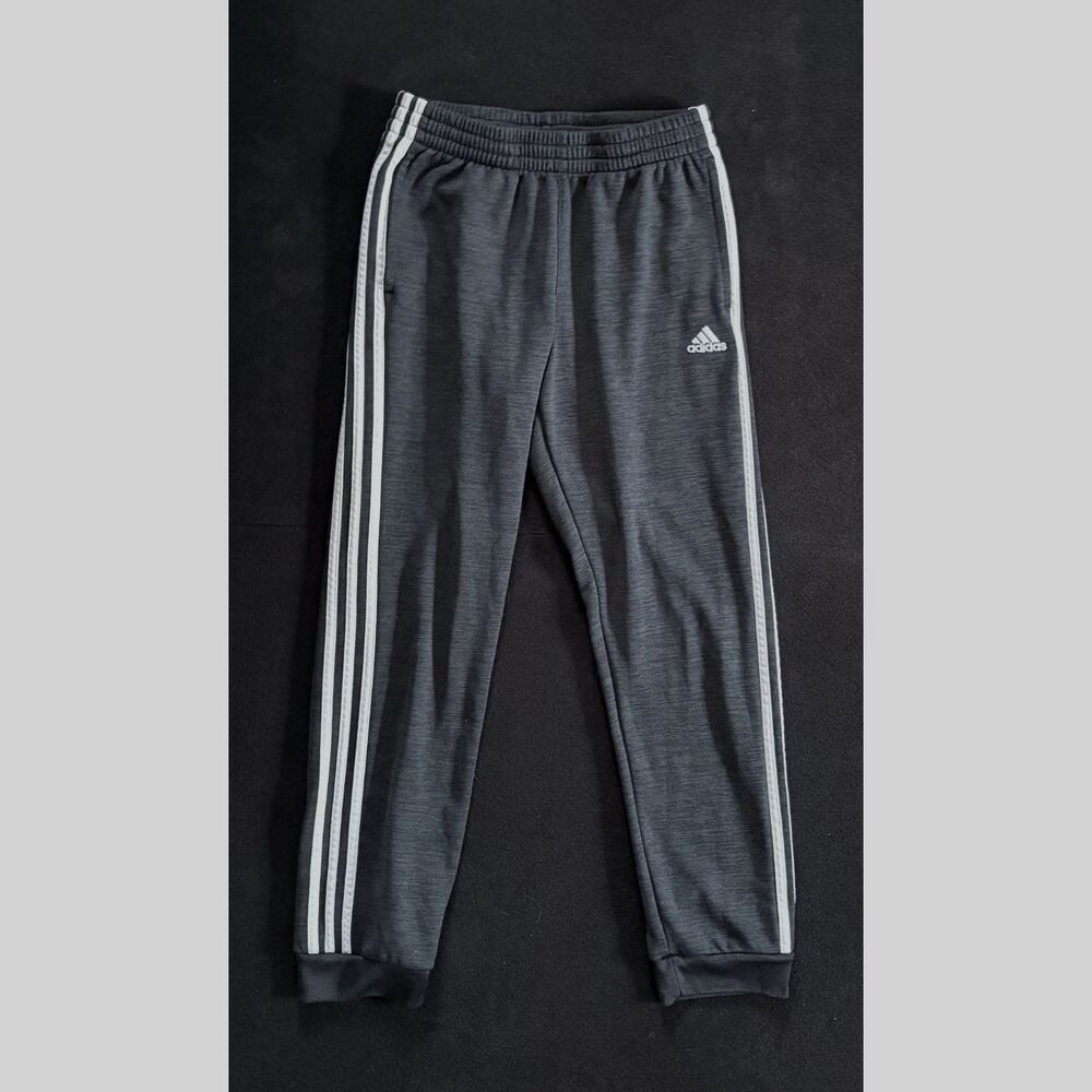 Adidas Youth XL 18/20 Black 3-Stripe Fleece Track Jogger Pants Regular Fit